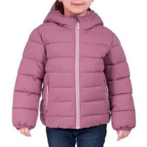 GERRY Purple Pink Lined Bubble Jacket Full Zip Winter Warm Coat Size Girls 4T